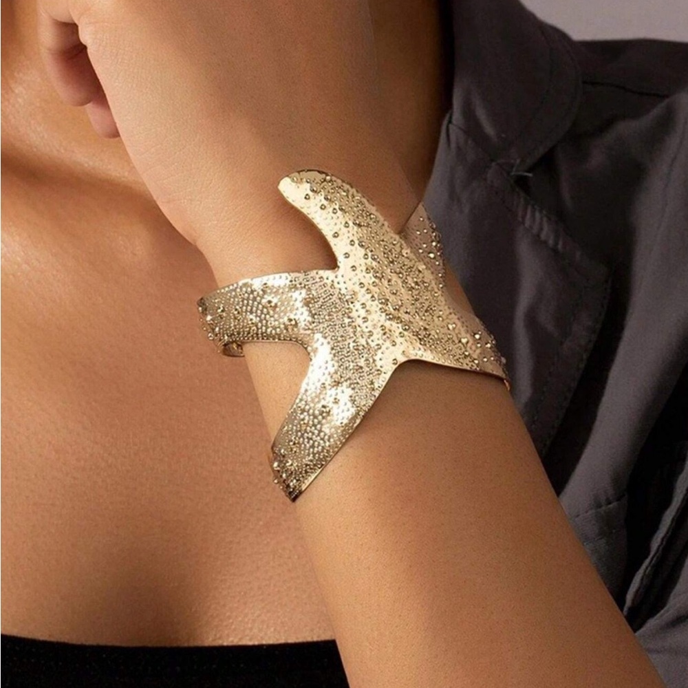 VTG Lilly Pulitzer star fish gold tone metal costal sea life jewelry